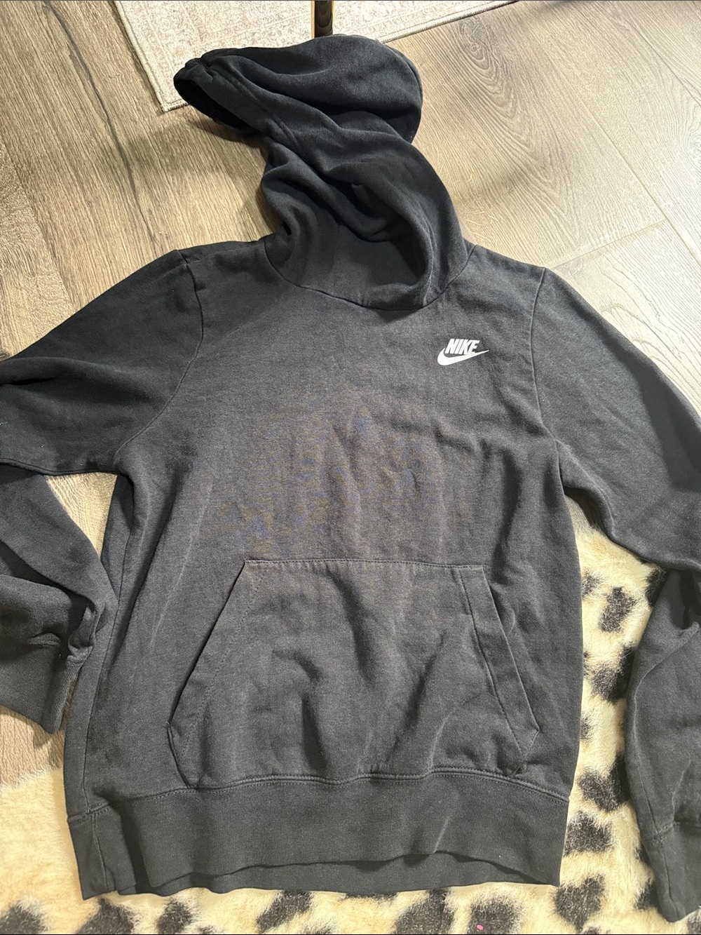 Nike Black Pullover Hoodie with White Swoosh